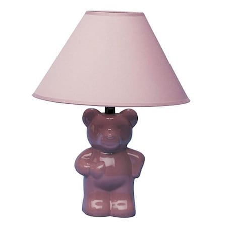Ceramic Teddy Bear Lamp - Pink